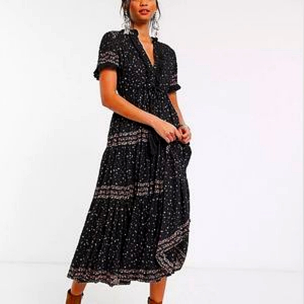 Maxx Studio Tiered Floral Maxi Dress